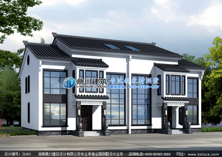 中式二层双拼别墅私人定制设计